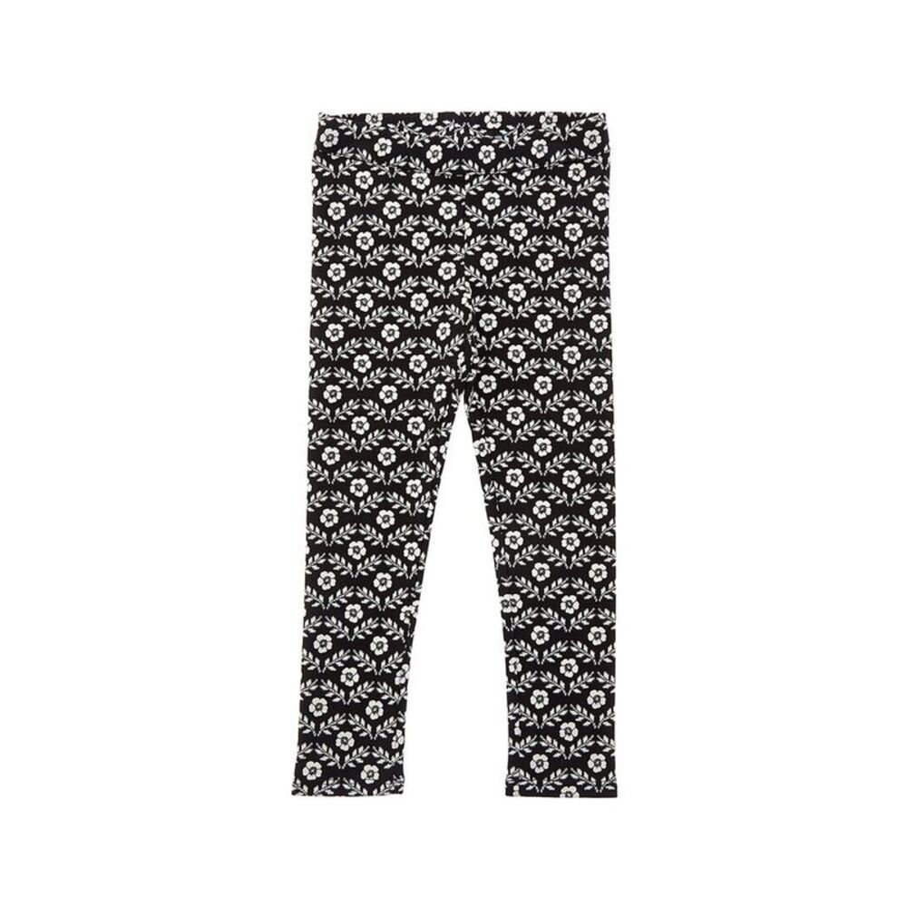 Janie And Jack Girls Floral Ponte Pant, Black